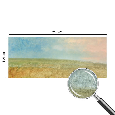 Autocolante de parede fotográfico com imagem de campos em tons pastel