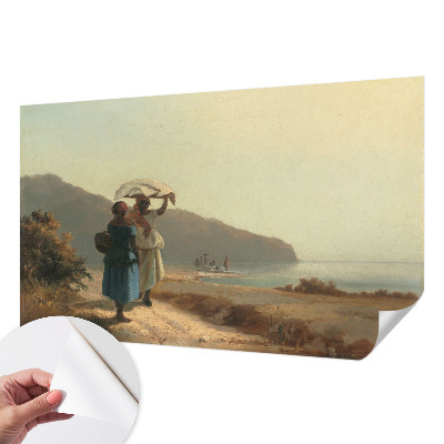 Papel de parede autocolante com estampa 'Um passeio à beira-mar'