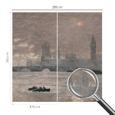Papel de parede para criança com estampa de panorama noturno