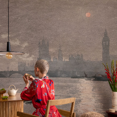 Papel de parede para criança com estampa de panorama noturno