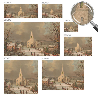 Papel de parede infantil com estampa de paisagem de inverno