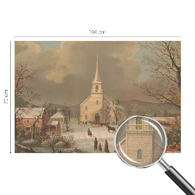 Papel de parede infantil com estampa de paisagem de inverno