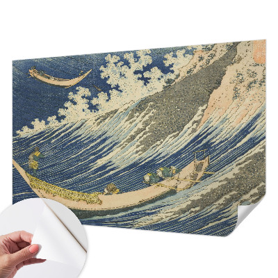 Papel de parede autocolante com estampa de ondas do mar