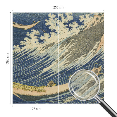 Papel de parede autocolante com estampa de ondas do mar