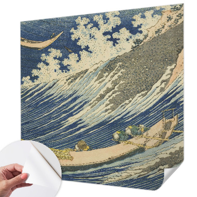 Papel de parede autocolante com estampa de ondas do mar