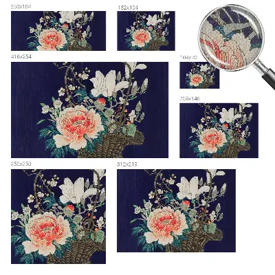 Papel de parede 3D com estampa de cesta de flores