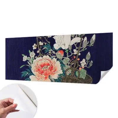 Papel de parede 3D com estampa de cesta de flores