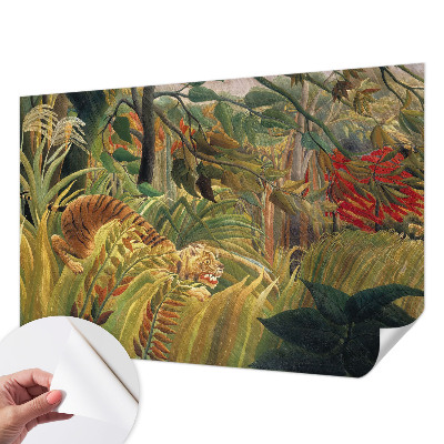 Papel de parede autocolante para sala com estampa de tigre exótico