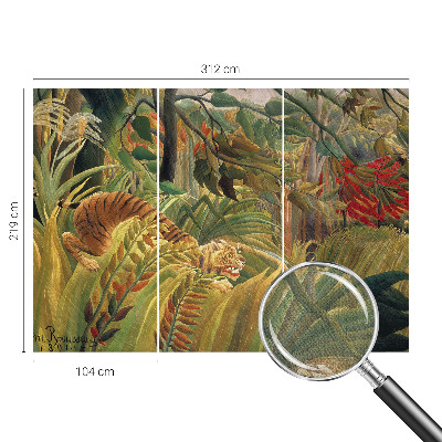 Papel de parede autocolante para sala com estampa de tigre exótico