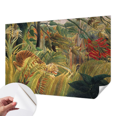 Papel de parede autocolante para sala com estampa de tigre exótico