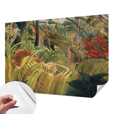 Papel de parede autocolante para sala com estampa de tigre exótico