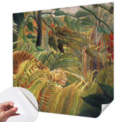 Papel de parede autocolante para sala com estampa de tigre exótico