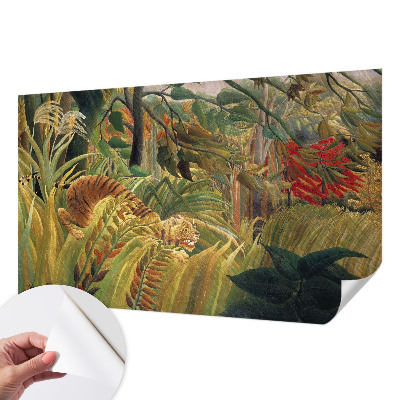 Papel de parede autocolante para sala com estampa de tigre exótico