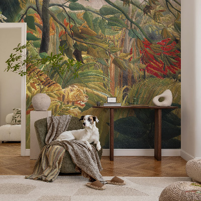 Papel de parede autocolante para sala Tigre exótico