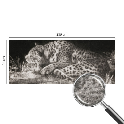 Papel de parede autocolante para quarto com estampa de leopardo descansando