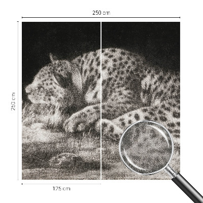 Papel de parede autocolante para quarto com estampa de leopardo descansando