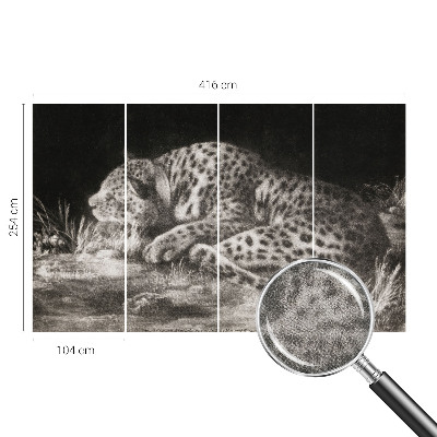 Papel de parede autocolante para quarto Leopardo descansando