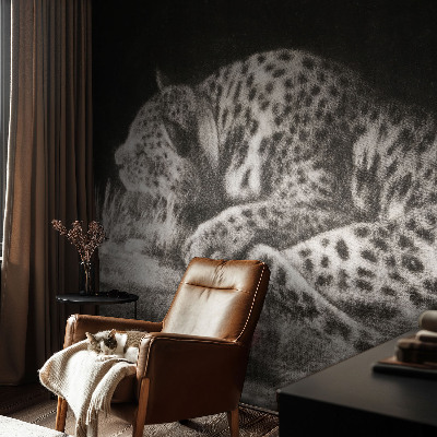 Papel de parede autocolante para quarto Leopardo descansando