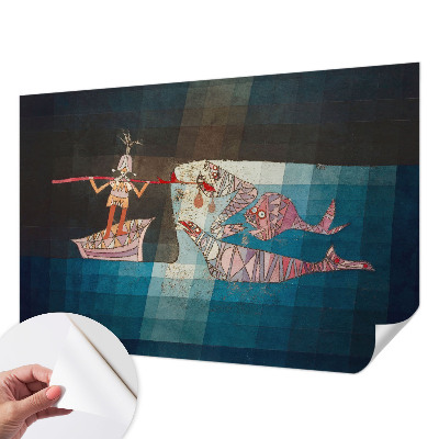 Autocolante de parede fotográfico com imagem de pescador a caçar