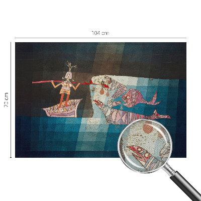 Autocolante de parede fotográfico com imagem de pescador a caçar