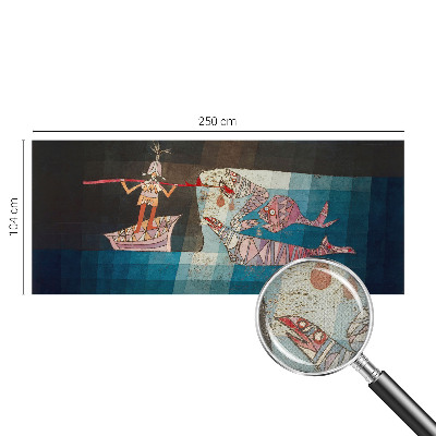 Autocolante de parede fotográfico com imagem de pescador a caçar