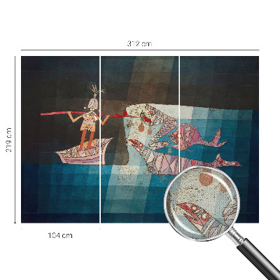 Autocolante de parede fotográfico com imagem de pescador a caçar