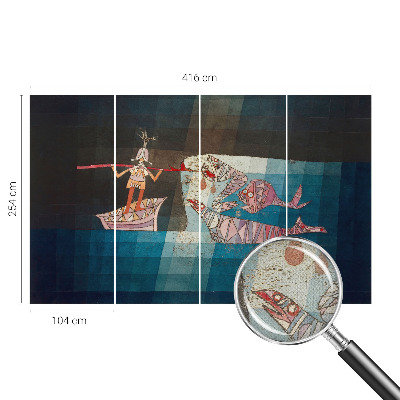 Autocolante de parede fotográfico com imagem de pescador a caçar