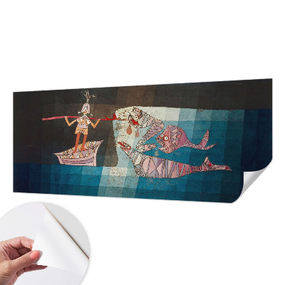 Autocolante de parede fotográfico com imagem de pescador a caçar