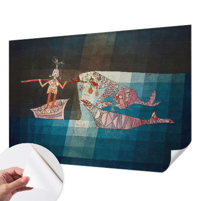 Autocolante de parede fotográfico com imagem de pescador a caçar