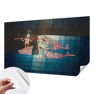 Autocolante de parede fotográfico com imagem de pescador a caçar