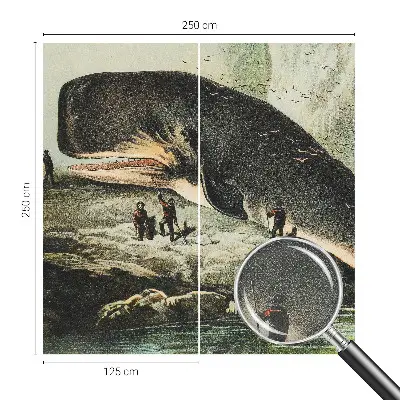 Papel de parede para criança com estampa de gigantismo marinho