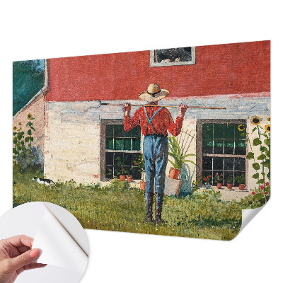 Papel de parede autocolante para quarto com estampa de cena de aldeia