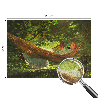 Autocolante de parede fotográfico com imagem de uma pessoa relaxando em uma rede