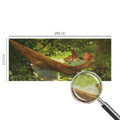 Autocolante de parede fotográfico com imagem de uma pessoa relaxando em uma rede