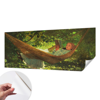 Autocolante de parede fotográfico com imagem de uma pessoa relaxando em uma rede