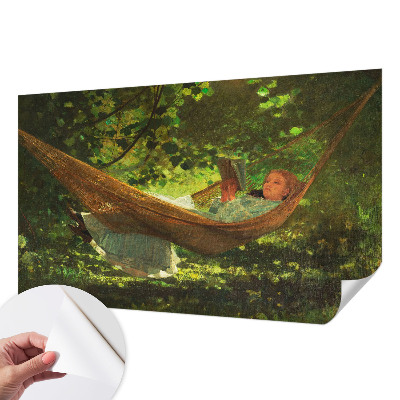 Autocolante de parede fotográfico com imagem de uma pessoa relaxando em uma rede