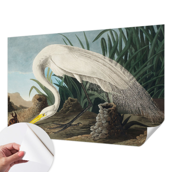 Papel de parede autocolante com estampa de garça majestosa