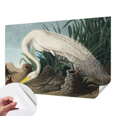 Papel de parede autocolante com estampa de garça majestosa