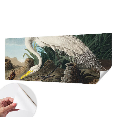 Papel de parede autocolante com estampa de garça majestosa