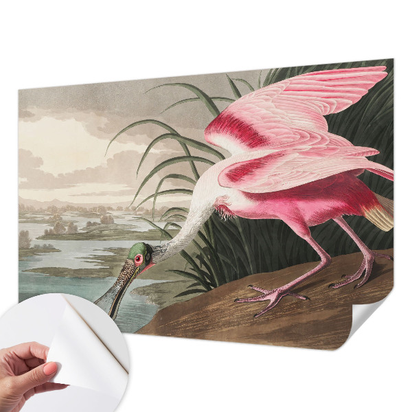 Papel de parede 3D com estampa de ave exótica