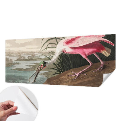 Papel de parede 3D com estampa de ave exótica