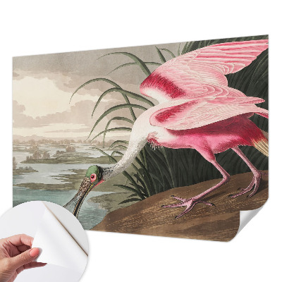 Papel de parede 3D com estampa de ave exótica