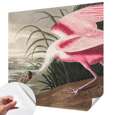 Papel de parede 3D com estampa de ave exótica