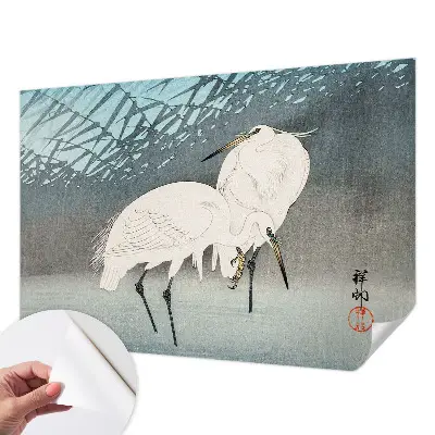 Papel de parede autocolante para sala com estampa de pássaros delicados