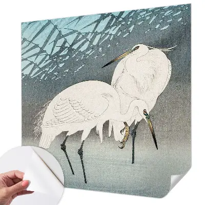 Papel de parede autocolante para sala com estampa de pássaros delicados