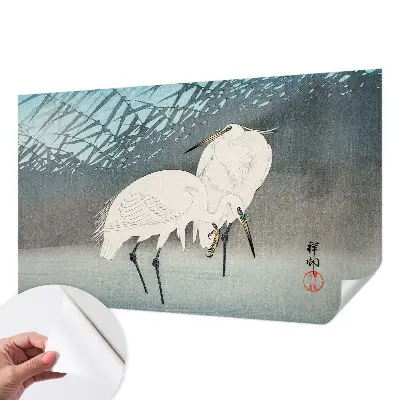Papel de parede autocolante para sala com estampa de pássaros delicados