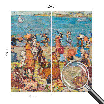 Papel de parede autocolante para quarto com estampa de cena de praia