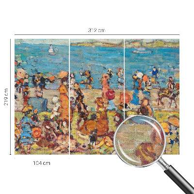 Papel de parede autocolante para quarto com estampa de cena de praia