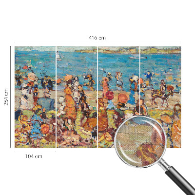 Papel de parede autocolante para quarto com estampa de cena de praia
