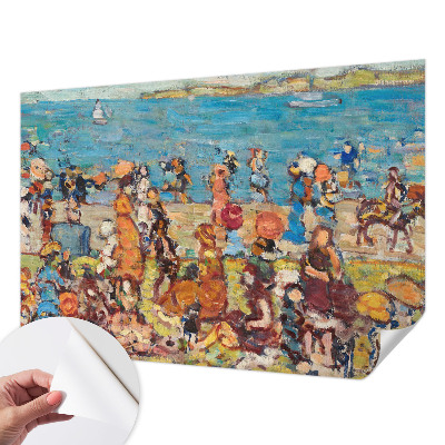 Papel de parede autocolante para quarto com estampa de cena de praia